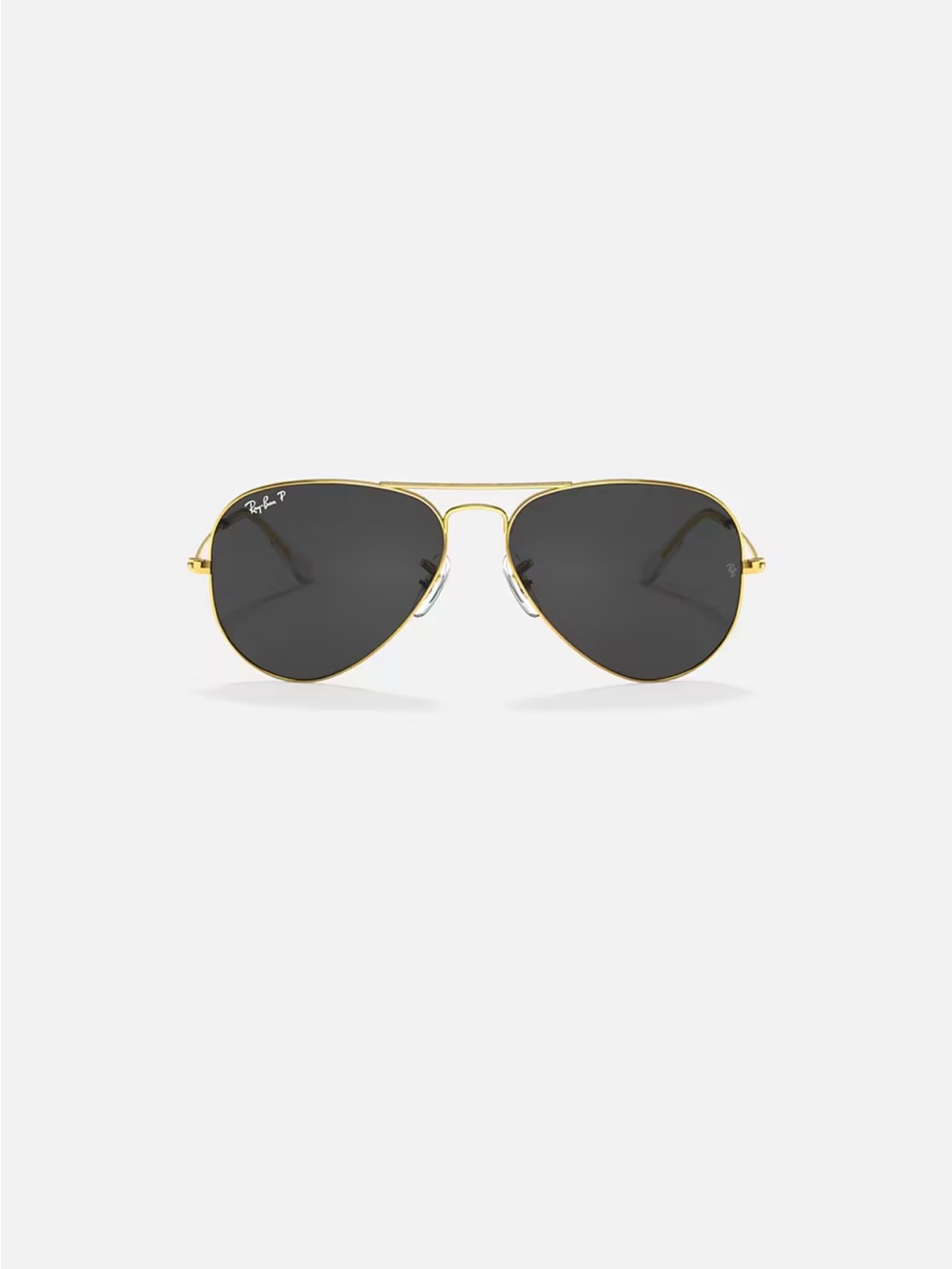 Ray-Ban Gold Aviator Sunglasses with Black Lenses
